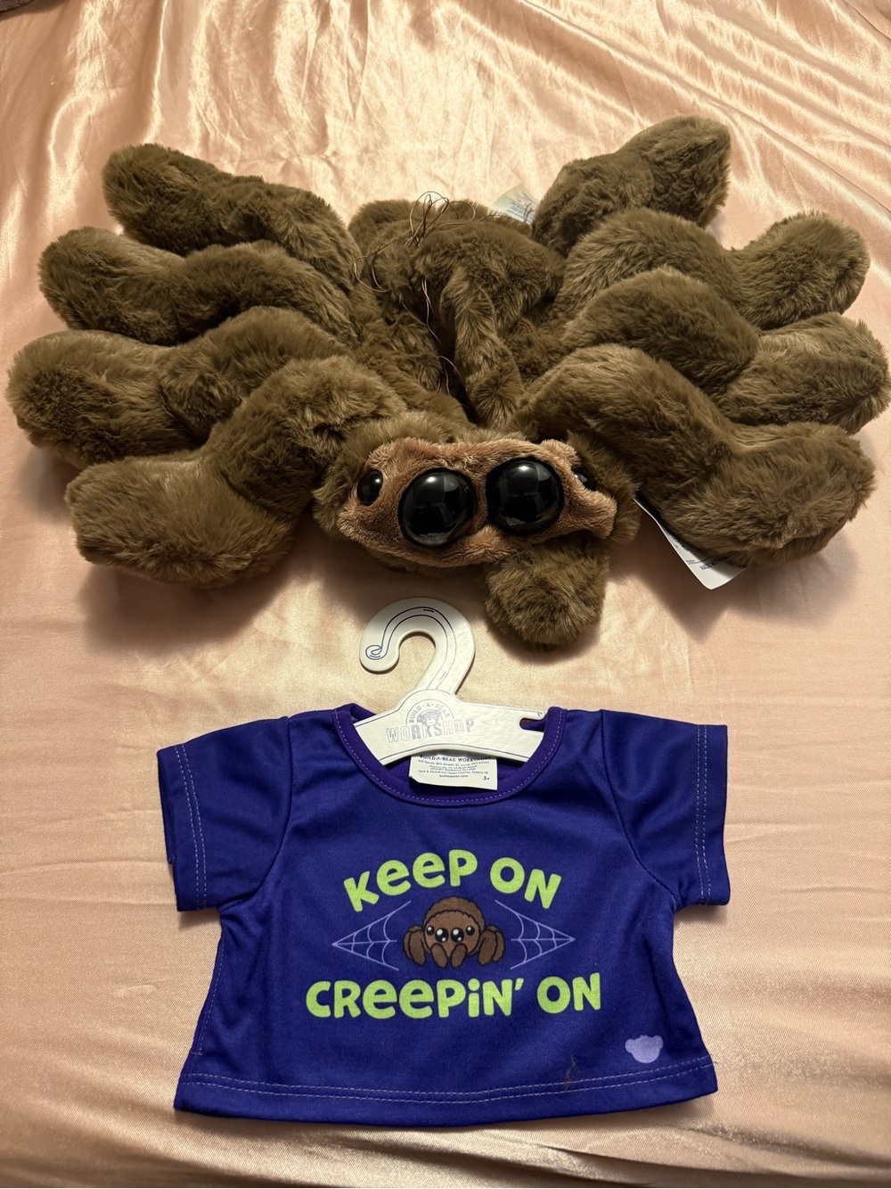 Build A Bear Workshop Jumping Spider Plush & Creepin Shirt Halloween- UNSTUFFED